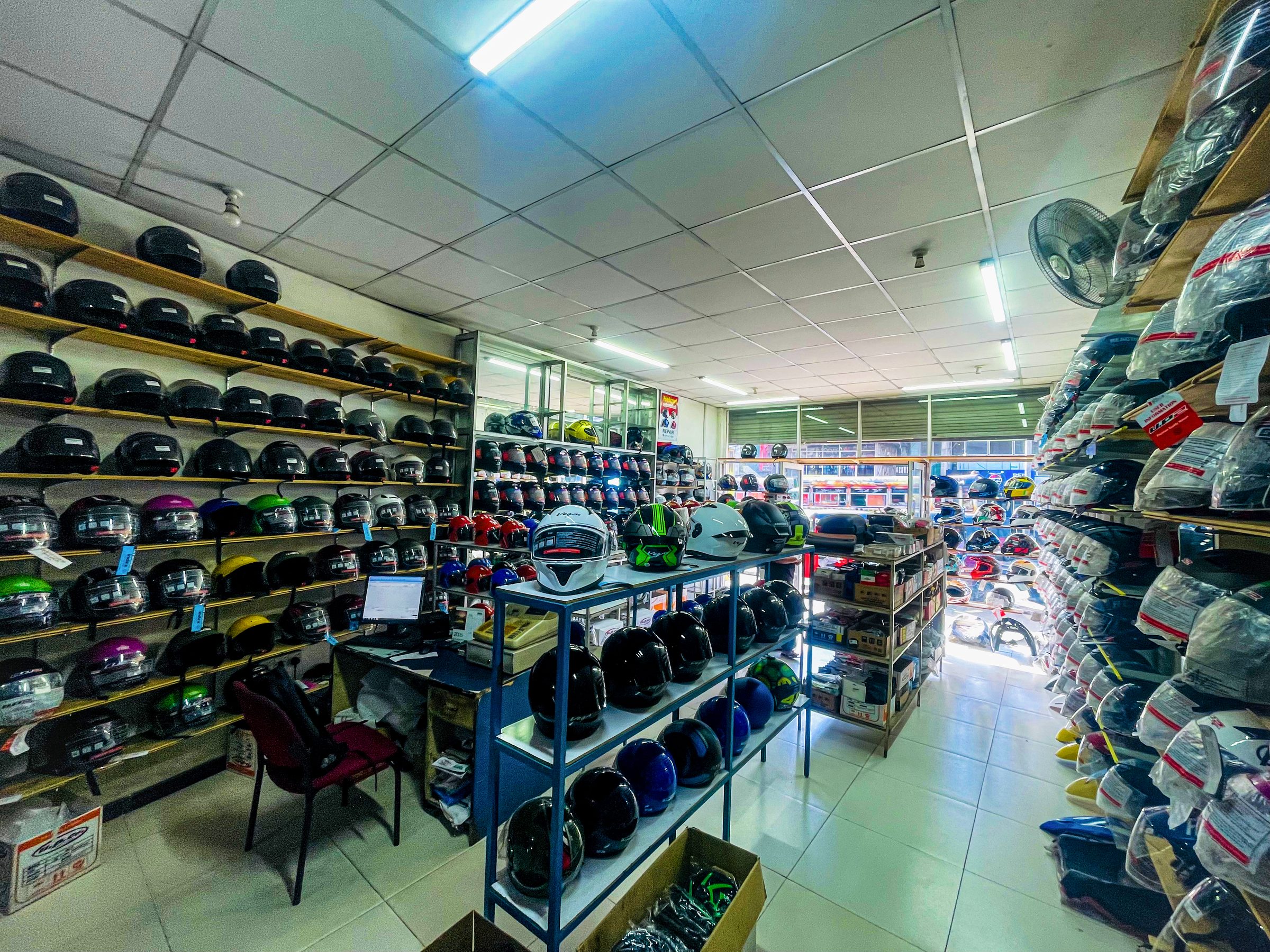 Helmet Shop Interior